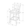Bar Stool Set Of 2 Swivel Counter Height Kitchen Wood White/Gray