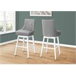 Bar Stool Set Of 2 Swivel Bar Height Wood Pu Leather Look Gray/White