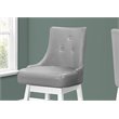 Bar Stool Set Of 2 Swivel Bar Height Wood Pu Leather Look Gray/White