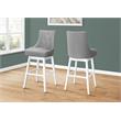 Bar Stool Set Of 2 Swivel Bar Height Wood Pu Leather Look Gray/White