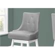 Bar Stool Set Of 2 Swivel Bar Height Wood Pu Leather Look Gray/White