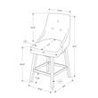 Bar Stool Set Of 2 Swivel Bar Height Wood Pu Leather Look Gray/White