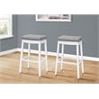 Bar Stool Set Of 2 Bar Height Saddle Seat Wood White/Gray