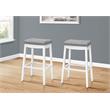 Bar Stool Set Of 2 Bar Height Saddle Seat Wood White/Gray