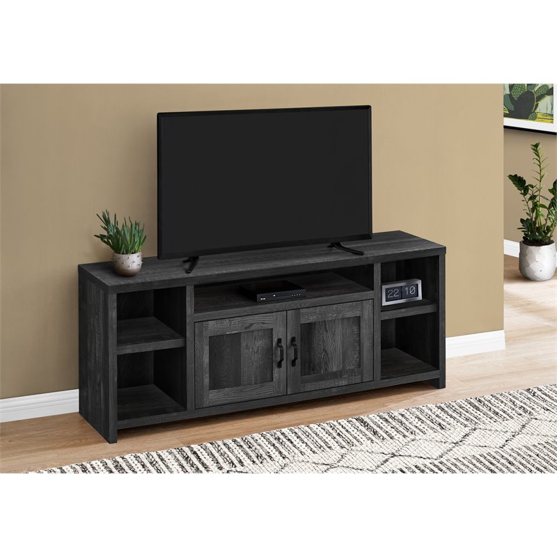 Tv Stand 60 Inch Console Living Room Bedroom Laminate Black