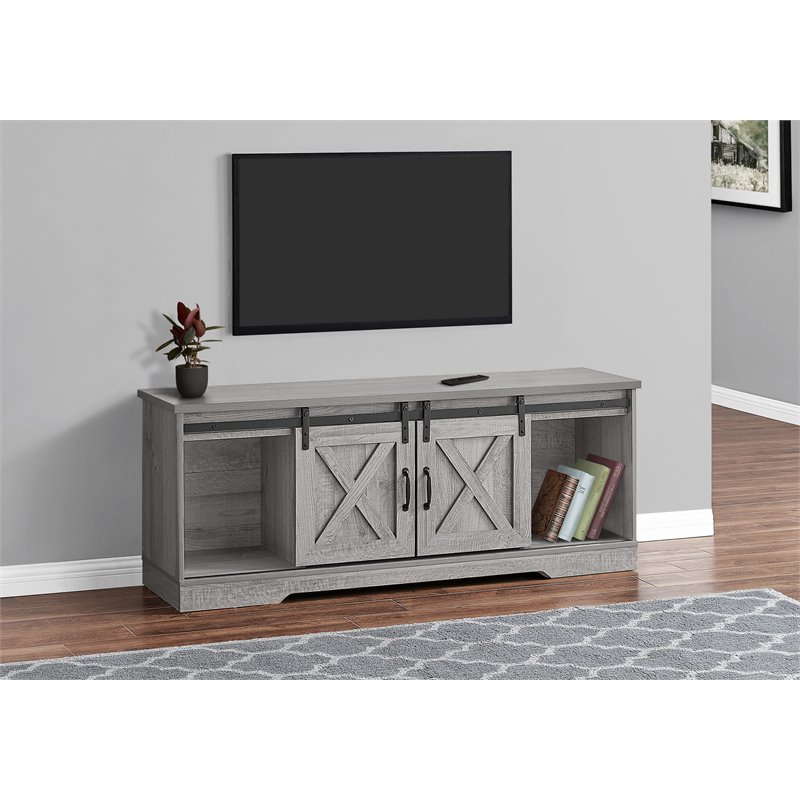 Tv Stand 60 Inch Console Living Room Bedroom Laminate Grey
