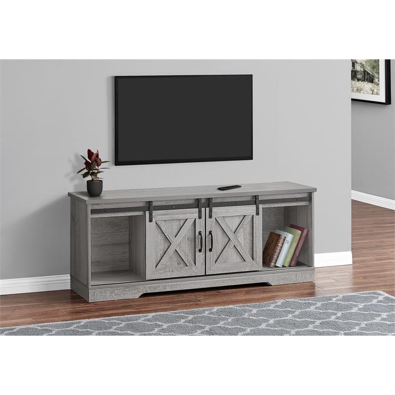 Tv Stand 60 Inch Console Living Room Bedroom Laminate Grey