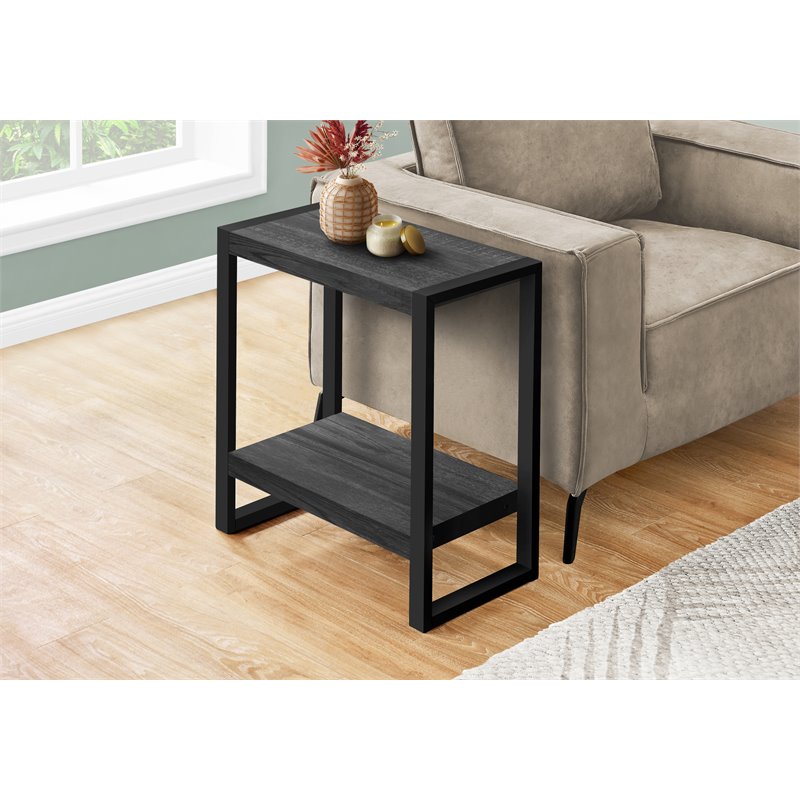 Accent Table Side End Nightstand Lamp Living Room Bedroom Metal Black