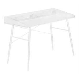 Computer Desk Home Office Laptop Storage Shelves 48&quotL Work Metal White