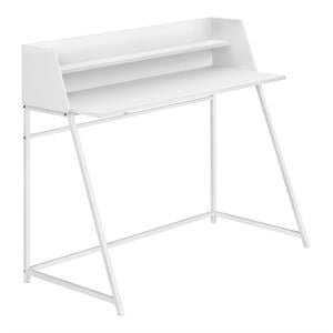Computer Desk Home Office Laptop Storage Shelves 48&quotL Work Metal White
