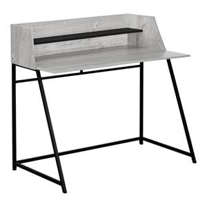 Computer Desk Home Office Laptop Storage Shelves 48&quotL Work Metal Grey
