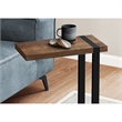 Accent Table C-shaped End Side Snack Living Room Bedroom Metal Brown