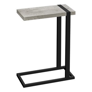 Accent Table C-shaped End Side Snack Living Room Bedroom Metal Grey