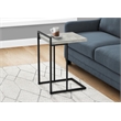 Accent Table C-shaped End Side Snack Living Room Bedroom Metal Grey