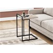 Monarch Thick Wood Panel Top C Side Table in Reclaimed Taupe and Black