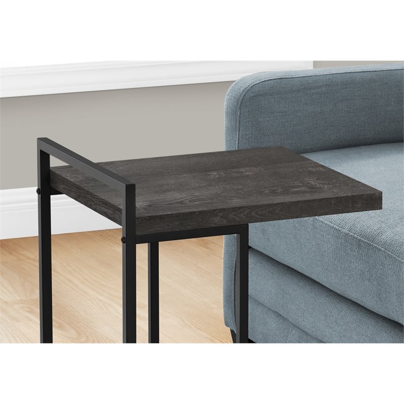 Monarch Thick Wood Panel Top C Side Table in Reclaimed Black