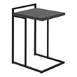 Accent Table C-shaped End Side Snack Living Room Bedroom Metal Grey
