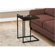 Accent Table C-shaped End Side Snack Living Room Bedroom Metal Brown