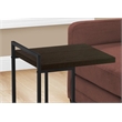 Accent Table C-shaped End Side Snack Living Room Bedroom Metal Brown