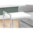 Accent Table C-shaped End Side Snack Bedroom Metal Glossy White
