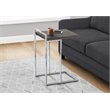 Monarch Thick Wood Panel Top C Side Table in Gray and Chrome