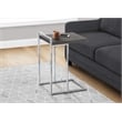 Accent Table C-shaped End Side Snack Living Room Bedroom Metal Grey