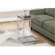 Accent Table C-shaped End Side Snack Living Room Bedroom Metal Brown