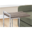 Accent Table C-shaped End Side Snack Living Room Bedroom Metal Brown