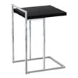 Monarch Thick Wood Panel Top C Side Table in Black and Chrome