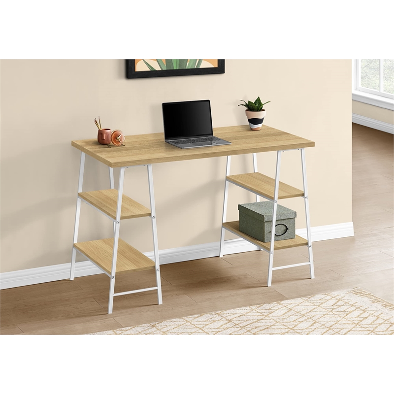 Computer Desk Home Office Laptop Storage Shelves 48