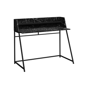 Computer Desk Home Office Laptop 48&quotL Work Metal Black Marble Look