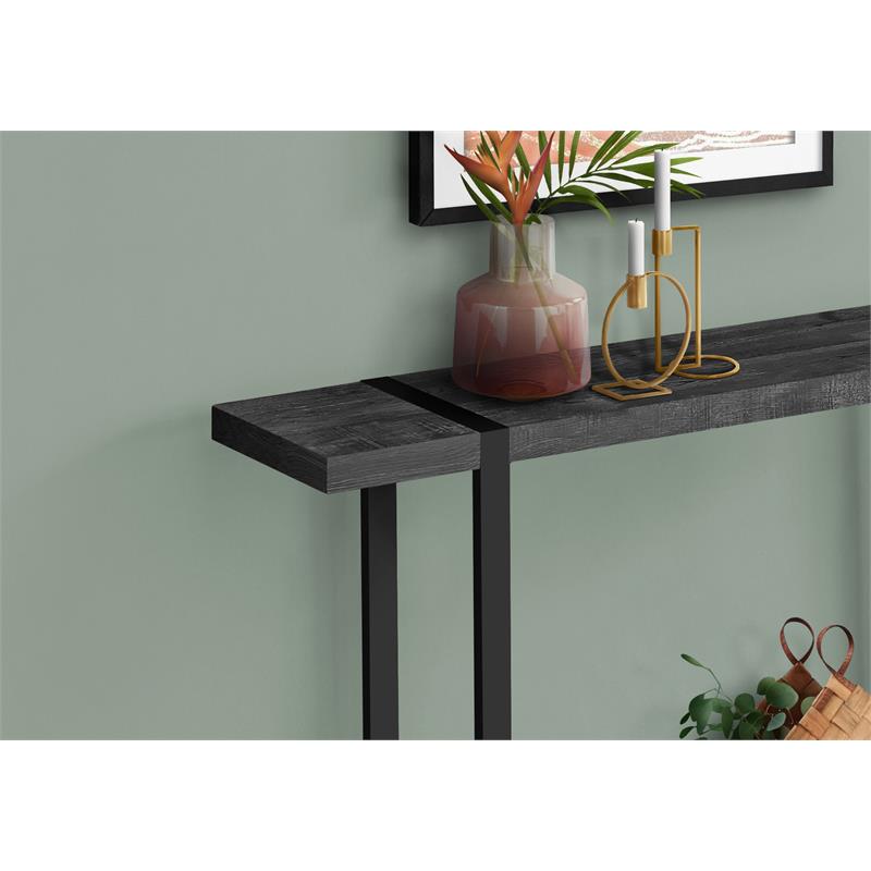 Accent Table Console Entryway Narrow Sofa Bedroom Metal Black