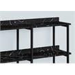 Accent Table Console Entryway Narrow Sofa Bedroom Metal Black Marble Look