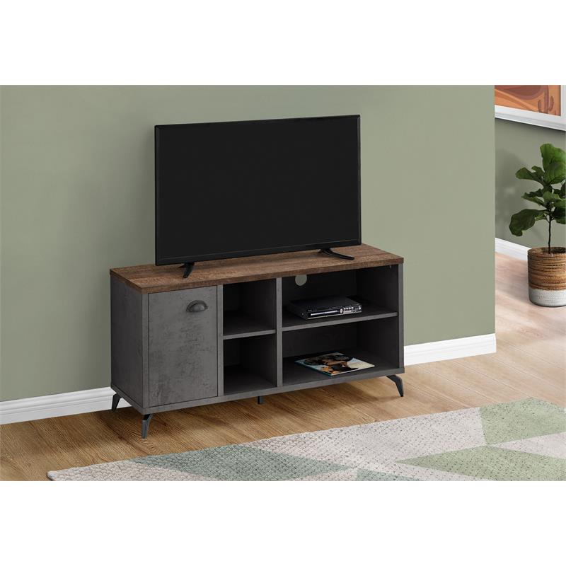 Tv Stand 48 Inch Console Living Room Bedroom Laminate Grey