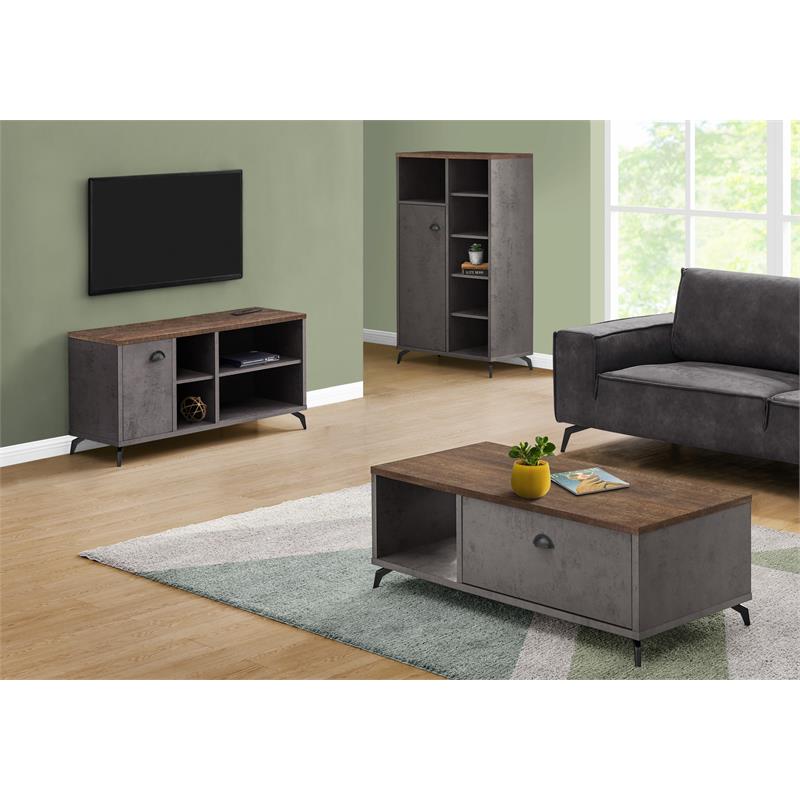 Tv Stand 48 Inch Console Living Room Bedroom Laminate Grey