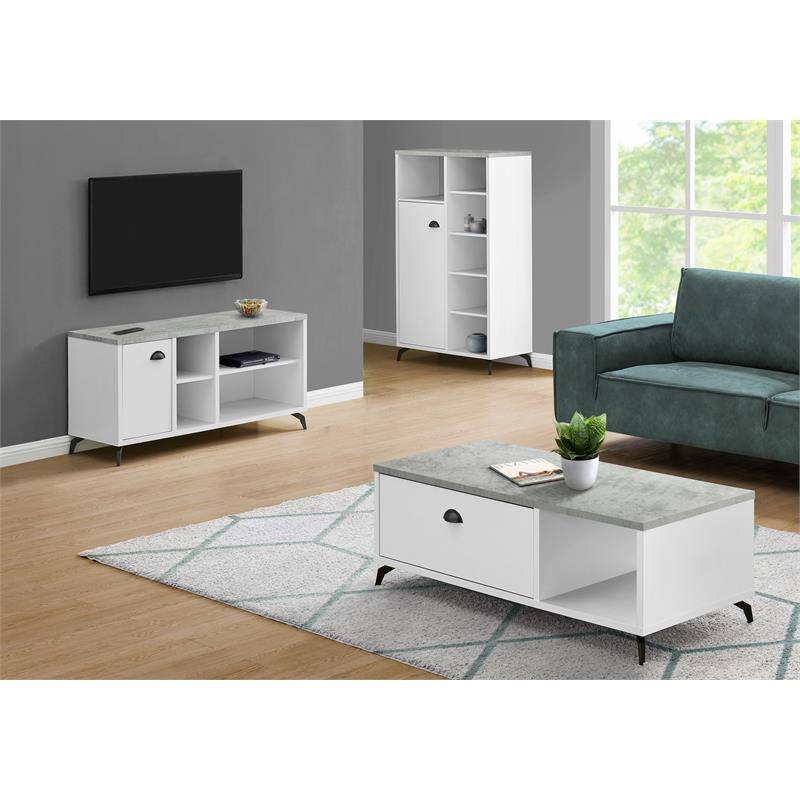Tv Stand 48 Inch Console Living Room Bedroom Laminate Grey