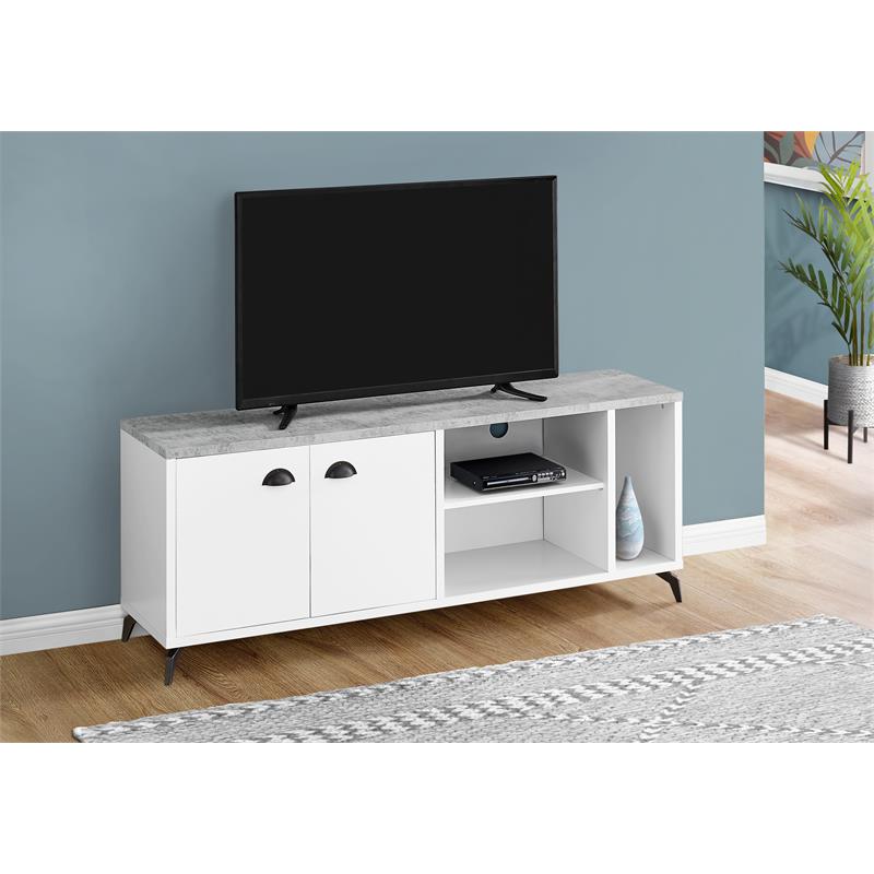 Tv Stand 60 Inch Console Living Room Bedroom Laminate Grey