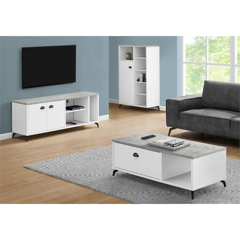 Tv Stand 60 Inch Console Living Room Bedroom Laminate Grey