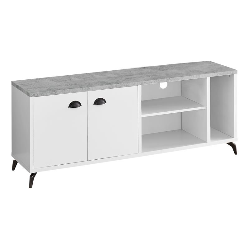Tv Stand 60 Inch Console Living Room Bedroom Laminate Grey