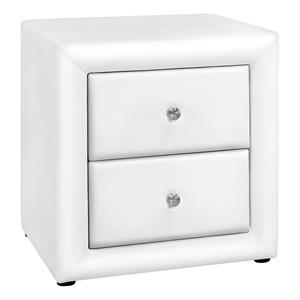 bedroom accent nightstand end side lamp bedroom pu leather look white