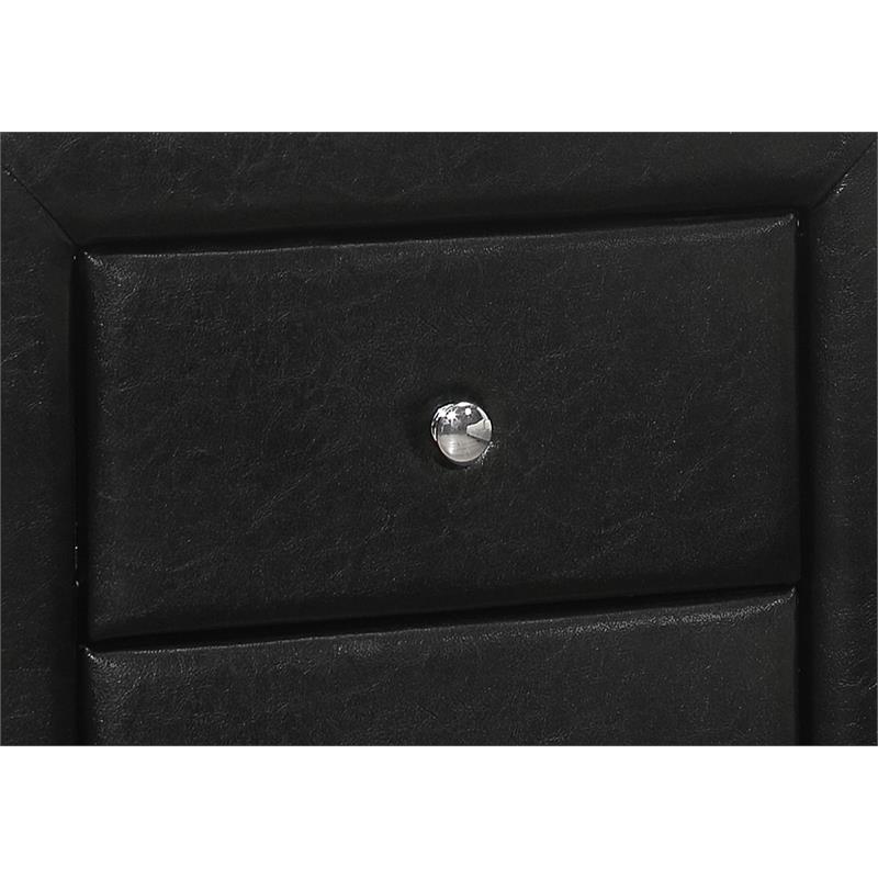 Bedroom Accent Nightstand End Side Lamp Bedroom Pu Leather Look Black