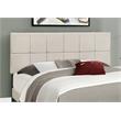 Bed Queen Size Platform Bedroom Frame Upholstered Linen Look Beige Black