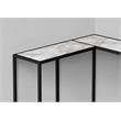 Accent Table Console Narrow Corner Bedroom Metal White Marble Look