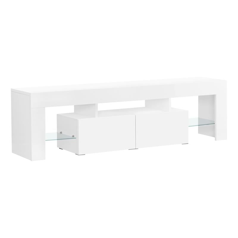 Tv Stand 63 Inch Console Living Room Bedroom Laminate Glossy White