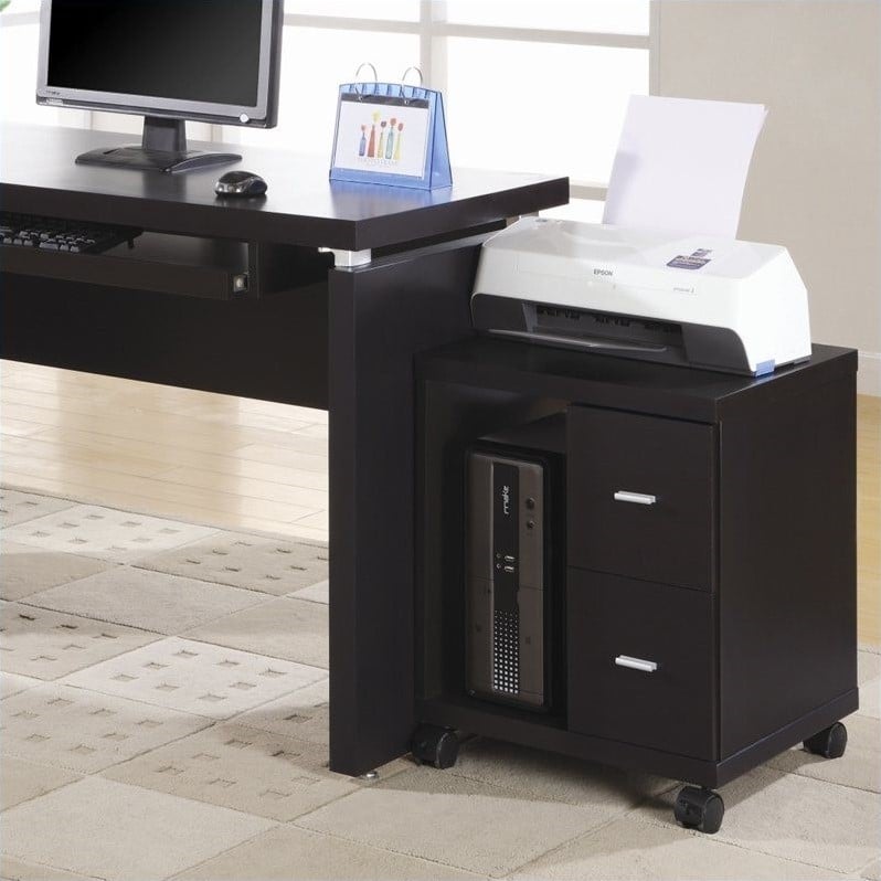 Monarch Specialties Inc Mobile Printer Stand With 2 Drawer Taupe for sale online 