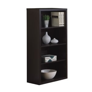 monarch flow wood bookcase in cappuccino