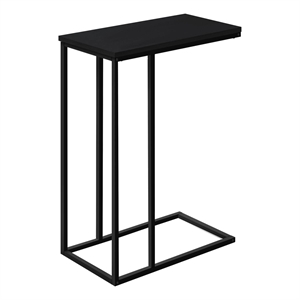 Accent Table C-shaped End Side Snack Living Room Bedroom Metal Black