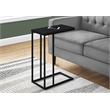 Accent Table C-shaped End Side Snack Living Room Bedroom Metal Black