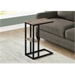 Accent Table C-shaped End Side Snack Living Room Bedroom Metal Brown