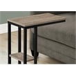 Accent Table C-shaped End Side Snack Living Room Bedroom Metal Brown